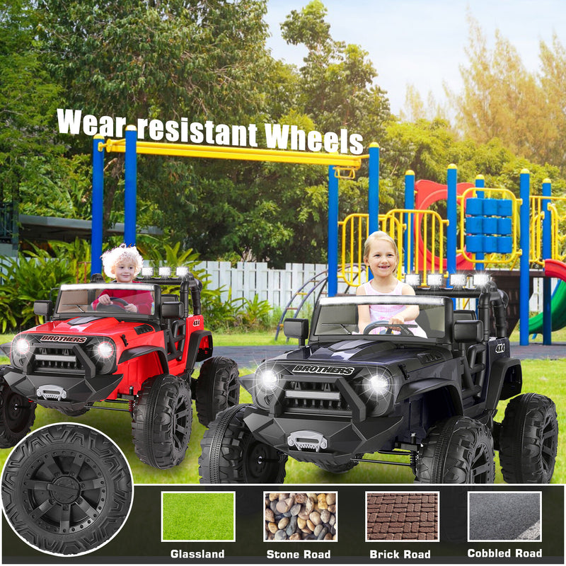2-Seater Kids Electric Ride-On Truck Toy 400W 24V 9AH with Remote Control Magic Cars 11