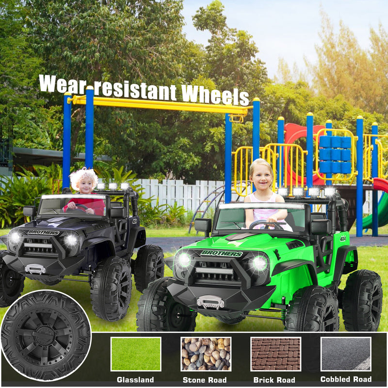 2-Seater Kids Electric Ride-On Truck Toy 400W 24V 9AH with Remote Control Magic Cars 3