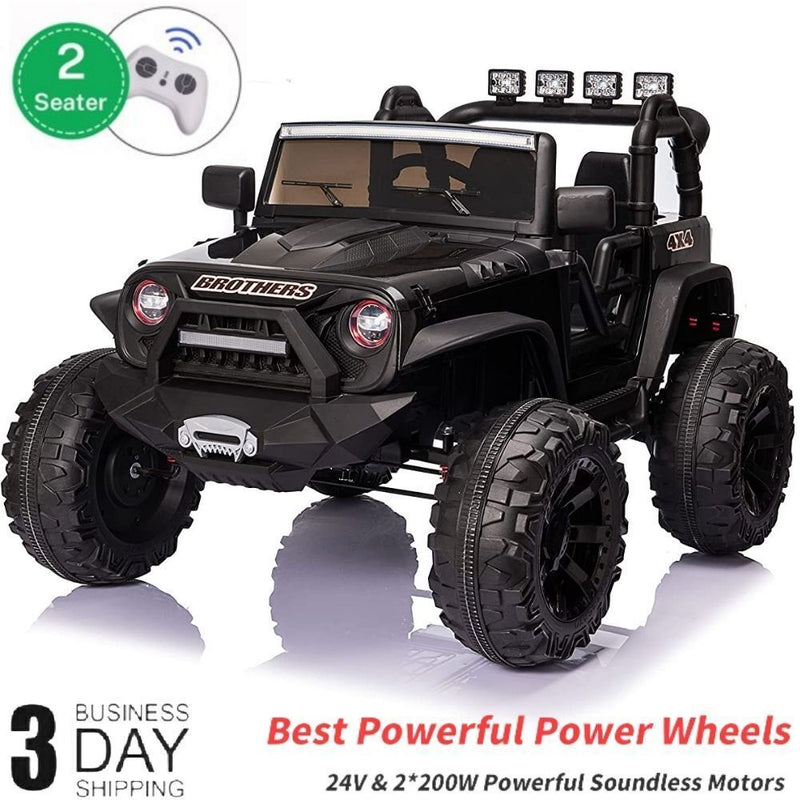 24V Electric Ride-On Truck for Kids with 2 Seats, LED Lights, and Parent Remote Control Magic Cars 5