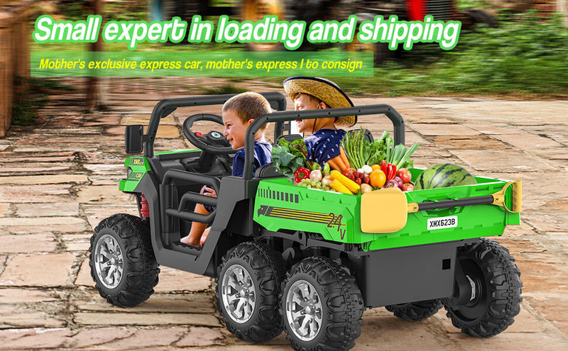 24V Kids Electric Ride-On Truck with 3 Speeds and Remote Control Vehicle Magic Cars 2