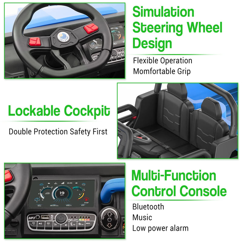 24V Kids Electric Ride-On Truck with 3 Speeds and Remote Control Vehicle Magic Cars 5