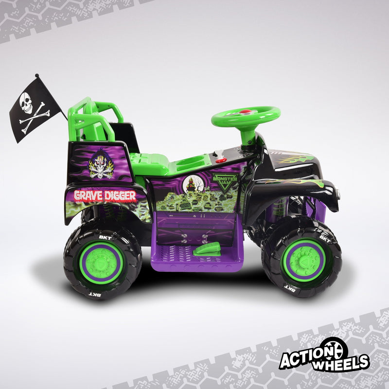6V Ride-On Grave Digger Monster Truck with Graphics for Boys and Girls 18-36 Months Magic Cars 7