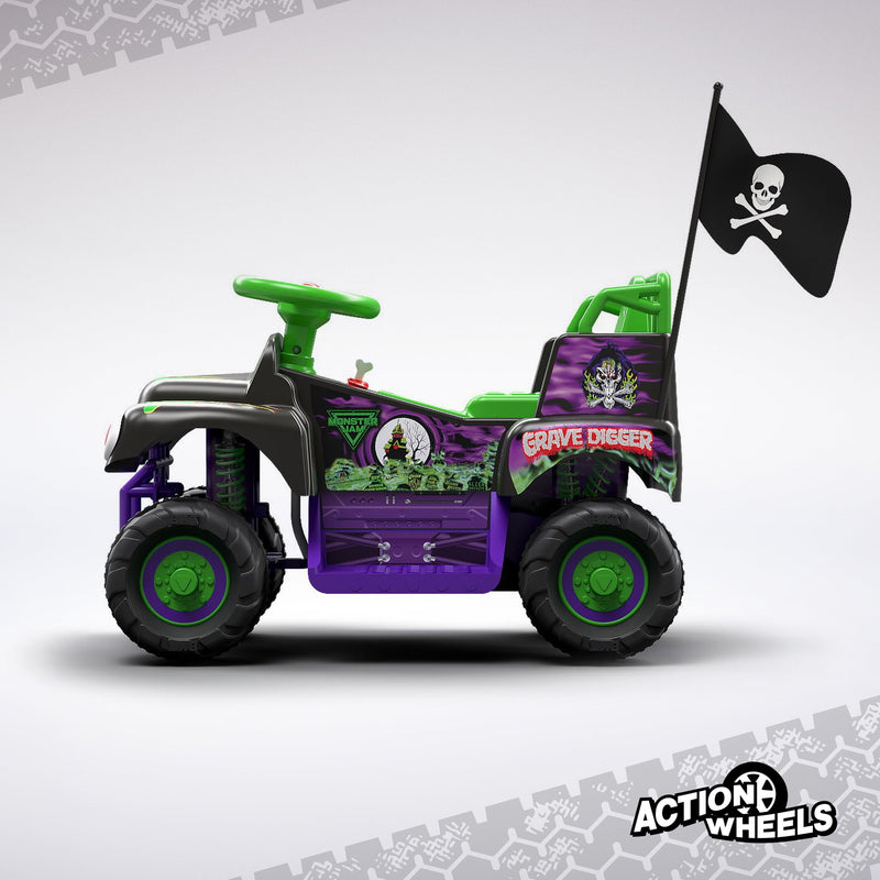 6V Ride-On Grave Digger Monster Truck with Graphics for Boys and Girls 18-36 Months Magic Cars 8