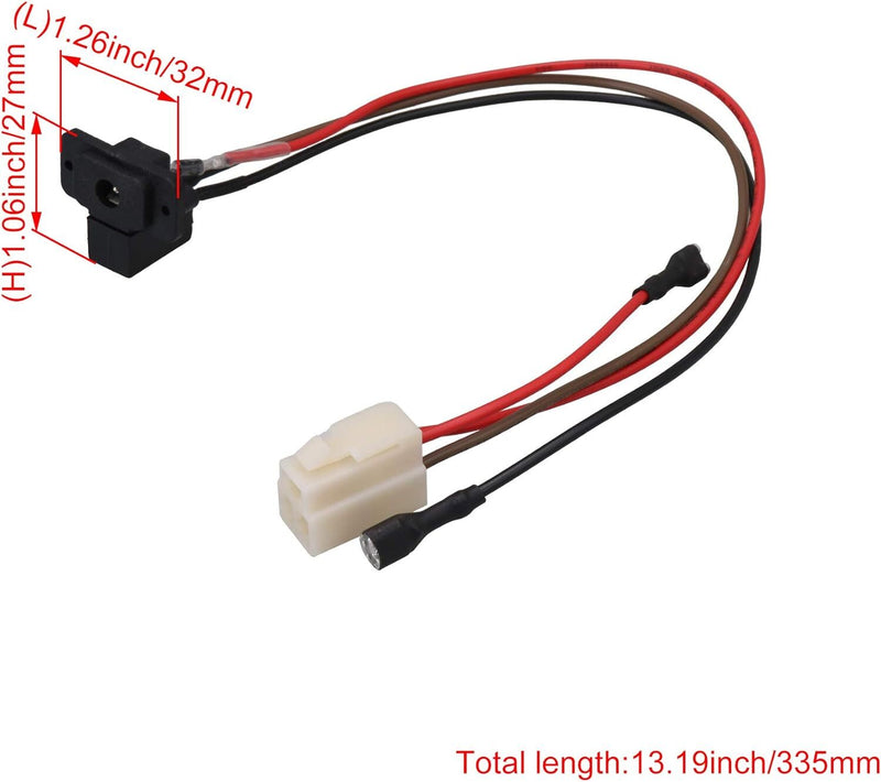Ride-On Car Power Charging 3-Pin Socket Interface 335mm Accessory Magic Cars 1