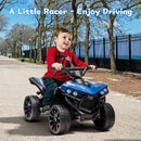 Kids Blue Ride-On ATV with 1.8 MPH Max Speed, LED Lights, and Foot Pedal Control Magic Cars 5