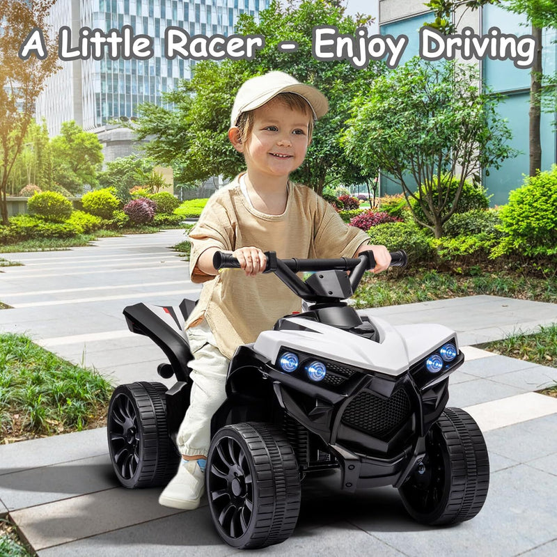 Kids Ride-On ATV with 1.8 MPH Max Speed, LED Lights, Foot Pedal, and Music Magic Cars 1