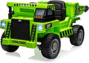 Green Ride-On Dump Truck with Remote Control and Extra Shovel for Kids Magic Cars 0