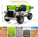 Kids Ride-On Green Dump Truck with Remote Control, Extra Shovel, and Music Features Magic Cars 3