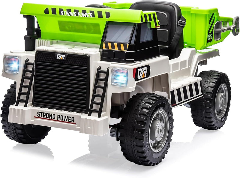 Kids Ride-On Green Dump Truck with Remote Control, Extra Shovel, and Music Features Magic Cars Variant 0