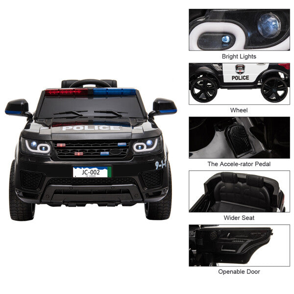 12V Electric Ride-On Police Car for Kids with Remote Control, Music, Alarm, and Lights Magic Cars 6