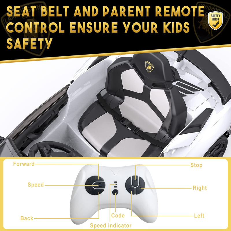 12V Licensed Lamborghini Electric Ride-On Car Toy for Kids with Remote Control and Music Magic Cars 5