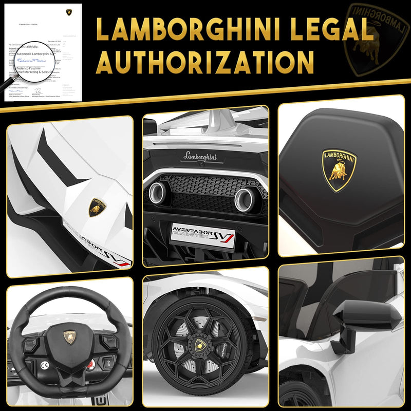 12V Licensed Lamborghini Electric Ride-On Car Toy for Kids with Remote Control and Music Magic Cars 9