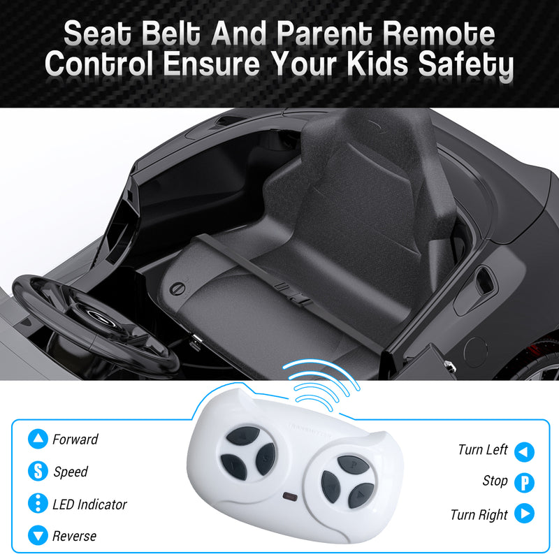 12V Battery-Powered Kids Ride-On Sports Car with 2 Speeds Licensed Design Magic Cars 7
