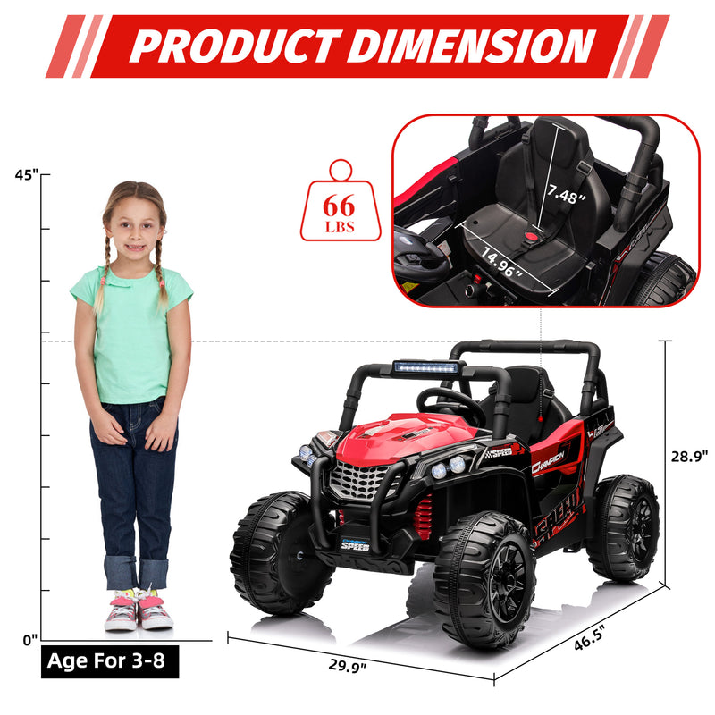 12V Kids Electric Ride-On Truck UTV with Wide Seat and Remote Control Magic Cars 11