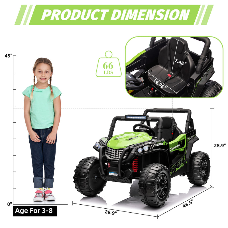 12V Kids Electric Ride-On Truck UTV with Wide Seat and Remote Control Magic Cars 17