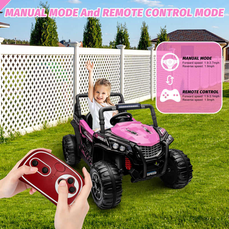 12V Kids Electric Ride-On Truck UTV with Wide Seat and Remote Control Magic Cars 22