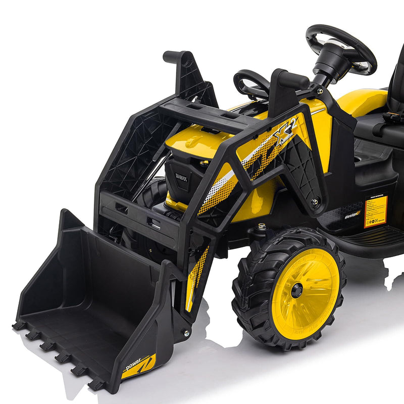 Electric Ride-On Excavator and Bulldozer Vehicle with Trailer for Kids Magic Cars 19