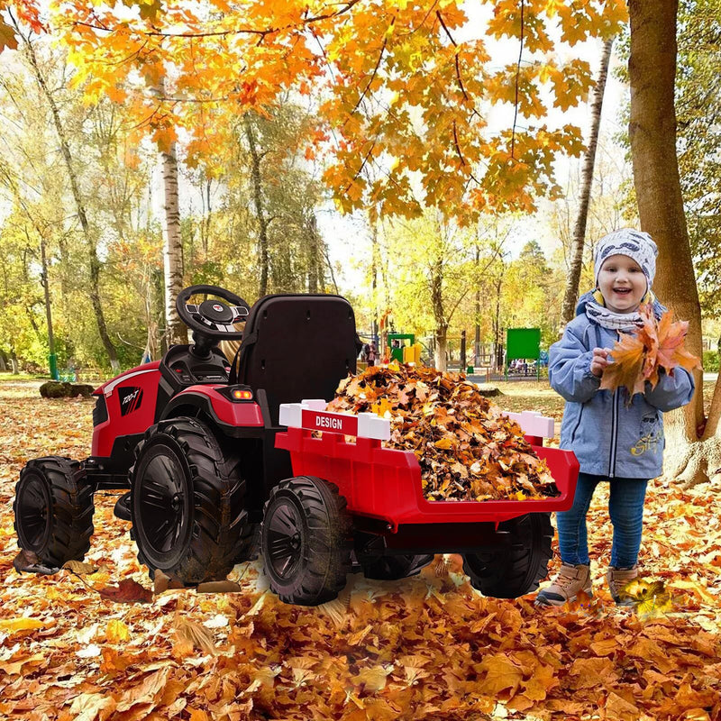 Electric Ride-On Excavator and Bulldozer Vehicle with Trailer for Kids Magic Cars 1