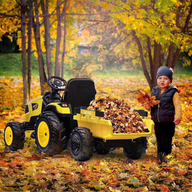 Electric Ride-On Excavator and Bulldozer Vehicle with Trailer for Kids Magic Cars 8