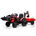 Electric Ride-On Excavator and Bulldozer Vehicle with Trailer for Kids Magic Cars Variant 0