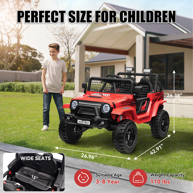 24V Kids Electric Ride-On Jeep Toy with 4WD, Remote Control, and LED Lights Magic Cars 3