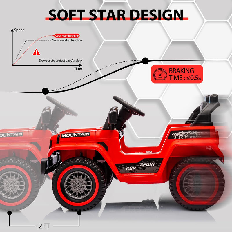 12V Kids Electric Ride-On Truck with 3 Speeds, LED Lights, Music, and MP3 Player Magic Cars 7