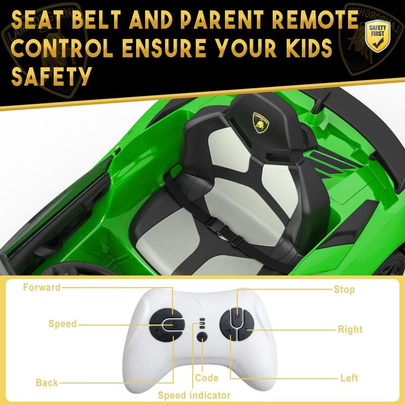 12V Licensed Lamborghini Electric Ride-On Car for Kids with LED Headlights and Remote Control Magic Cars 7
