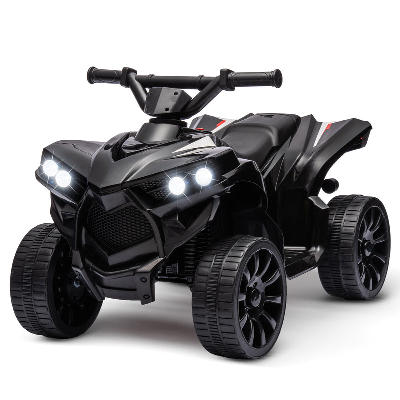 Kids Electric Ride-On ATV with Music and LED Lights, 55lbs Capacity, Black Magic Cars 0