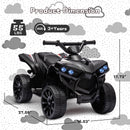 Kids Electric Ride-On ATV with Music and LED Lights, 55lbs Capacity, Black Magic Cars 2