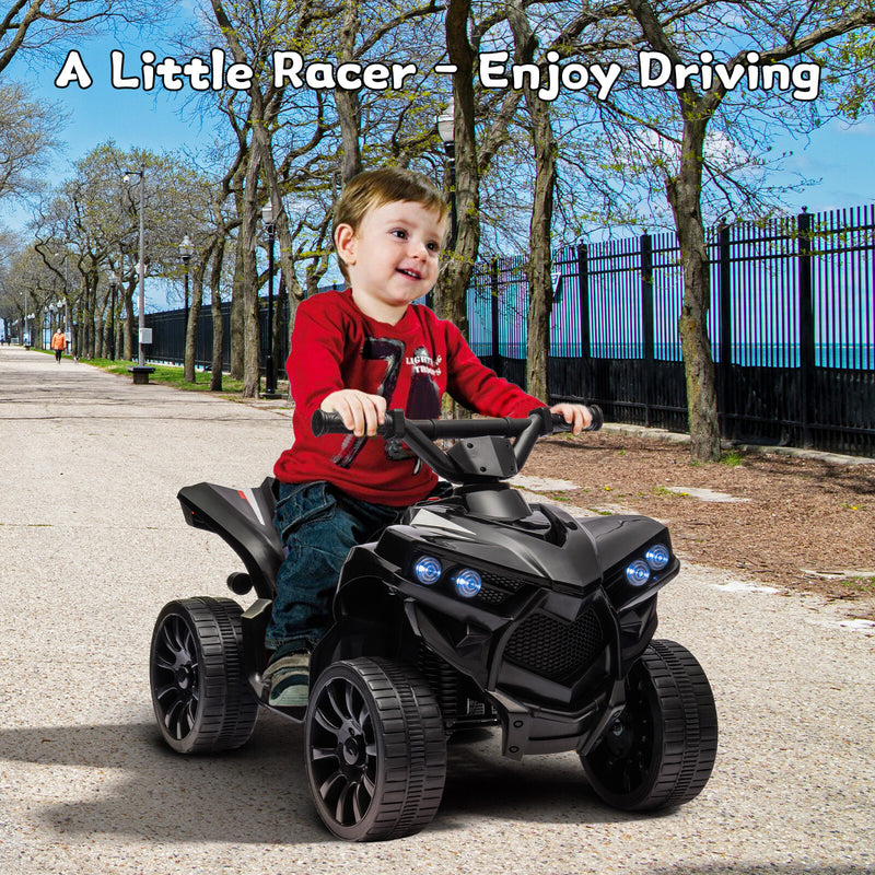 Kids Electric Ride-On ATV with Music and LED Lights, 55lbs Capacity, Black Magic Cars 6