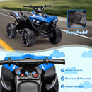 Kids Electric Ride-On ATV with Music and LED Lights, Blue, 55 lbs Capacity Magic Cars 0