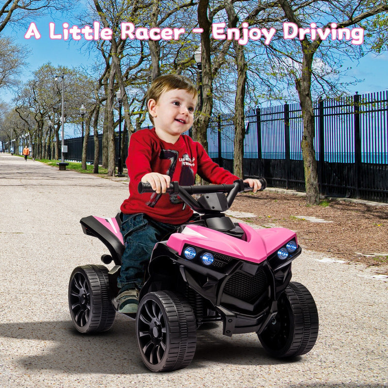 Kids Electric Ride-On ATV with Music and LED Lights, Pink, 55lbs Capacity Magic Cars 5