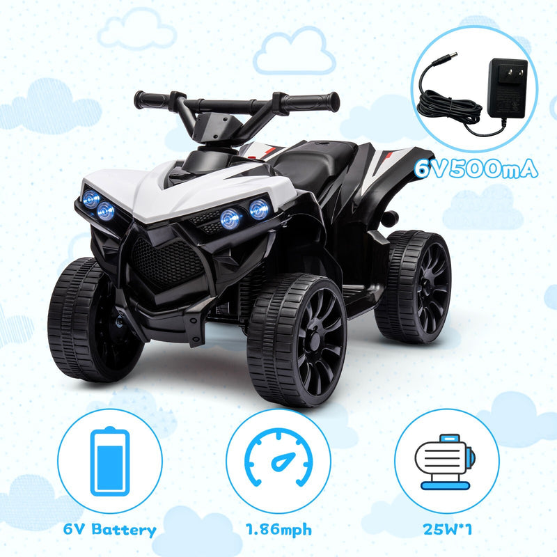 Electric Kids Ride-On ATV with LED Lights and Music, 55lbs Weight Capacity Magic Cars 2