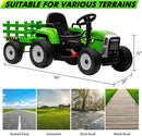 Kids Green Ride-On Tractor with Trailer, Remote Control, and Headlights Magic Cars 1