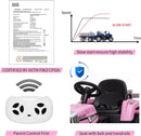 Kids Pink Ride-On Tractor Car with Trailer, Remote Control, and Headlights Magic Cars 5