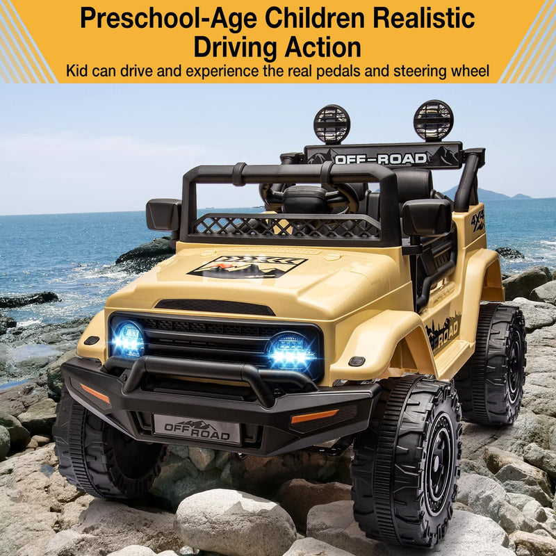 12V Battery-Powered Electric Ride-On Car Truck for Kids with Music and Remote Control Magic Cars 1