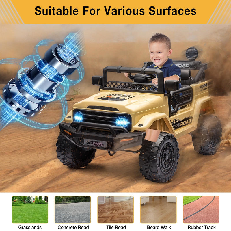 12V Battery-Powered Electric Ride-On Car Truck for Kids with Music and Remote Control Magic Cars 6