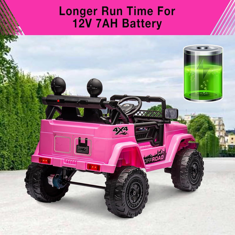 Remote Control Ride-On Truck with Spring Suspension for Kids Ages 3-8 Pink Magic Cars 6