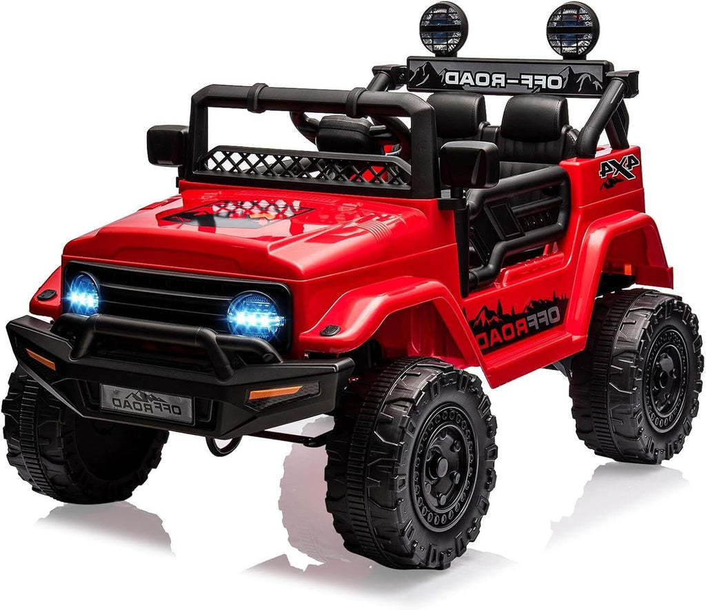 Remote Control Ride-On Truck with Spring Suspension for Kids Ages 3-8,