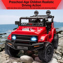 Remote Control Ride-On Truck with Spring Suspension for Kids Ages 3-8, Red Magic Cars 3