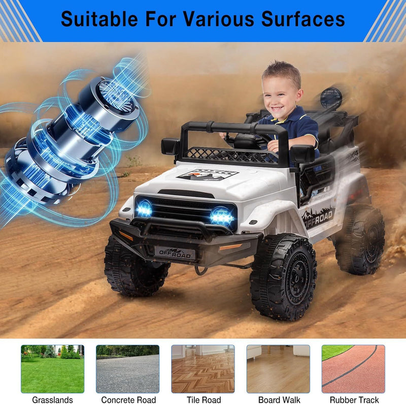 Remote Control Ride-On Truck with Spring Suspension and Music for Kids Ages 3-8 Magic Cars 5