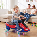 Flashing Wheel Ride-On Car with Front Light and Music Speaker for Indoor and Outdoor Fun - Red + Blue Magic Cars 3