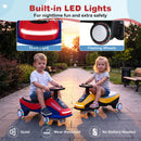 Flashing Wheel Ride-On Car with Front Light and Music Speaker for Indoor and Outdoor Fun - Red + Blue Magic Cars 7
