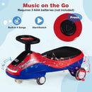 Flashing Wheel Ride-On Car with Front Light and Music Speaker for Indoor and Outdoor Fun - Red + Blue Magic Cars 9