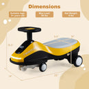 Flashing Wheel Ride-On Car with Front Light and Music Speaker for Indoor and Outdoor Fun - Yellow + Black Magic Cars 2