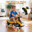 Flashing Wheel Ride-On Car with Front Light and Music Speaker for Indoor and Outdoor Fun - Yellow + Black Magic Cars 7