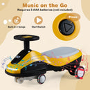 Flashing Wheel Ride-On Car with Front Light and Music Speaker for Indoor and Outdoor Fun - Yellow + Black Magic Cars 9