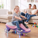Electric Ride-On Car with LED Wheels, Headlight, and Sound System for Outdoor Fun - Pink + Purple Magic Cars 3