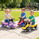 Electric Ride-On Car with LED Wheels, Headlight, and Sound System for Outdoor Fun - Pink + Purple Magic Cars 4