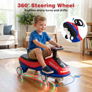 Electric Ride-On Car with LED Wheels, Headlight, and Sound System for Outdoor Fun - Red + Blue Magic Cars 6
